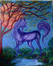 Load image into Gallery viewer, Purple Horse 48x60