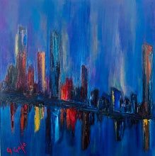 Load image into Gallery viewer, Reflections of the City Oil 20x20