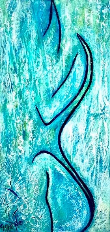 Nude Sitting Absrtact 12 x 24
