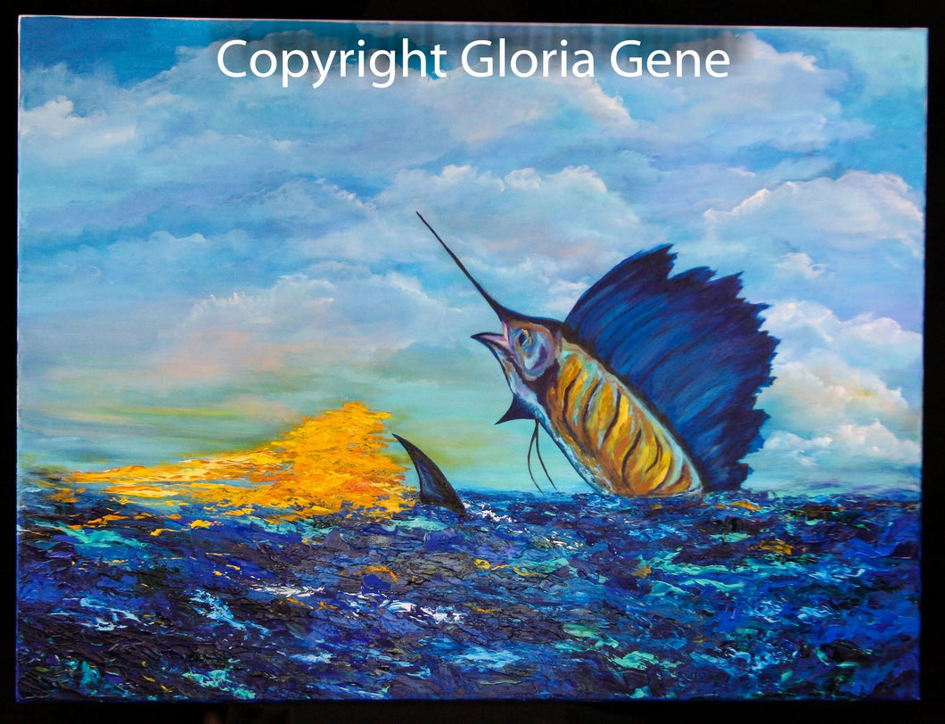 Saluting the Sun Sailfish #2 30x40