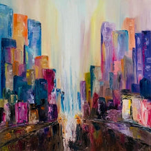 Load image into Gallery viewer, Skyscrapers 20x20 oil

