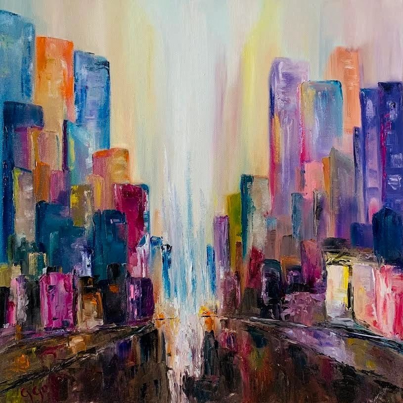 Skyscrapers 20x20 oil