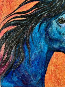 Blue Horse 24x24