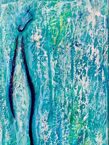 Nude Leg Up Abstract 12 x 24