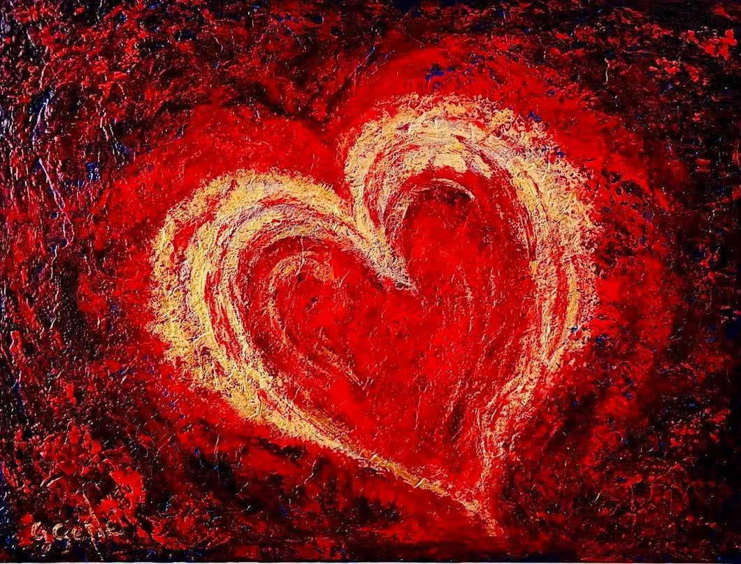Hearts of Fire Gold 18x24