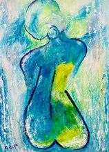 Load image into Gallery viewer, Aqua Girl in the Rain 18 x 24
