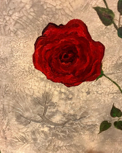 3 Red Roses Mixed Media 18x24