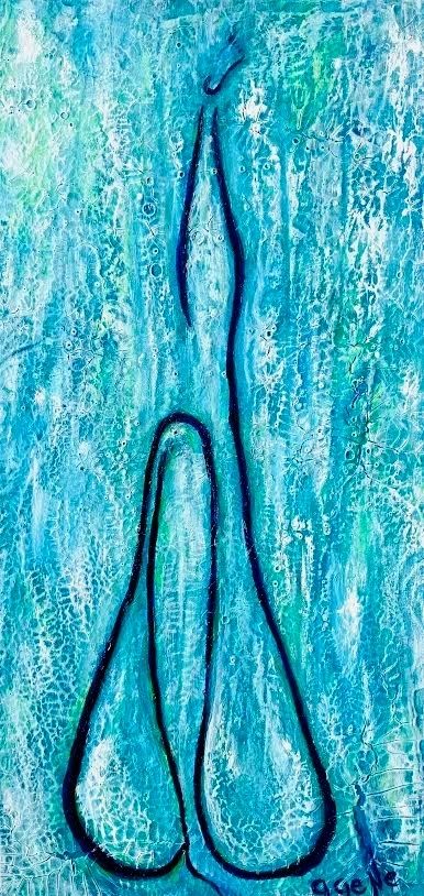 Nude Leg Up Abstract 12 x 24