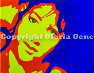 modern face #1 blue 11x14