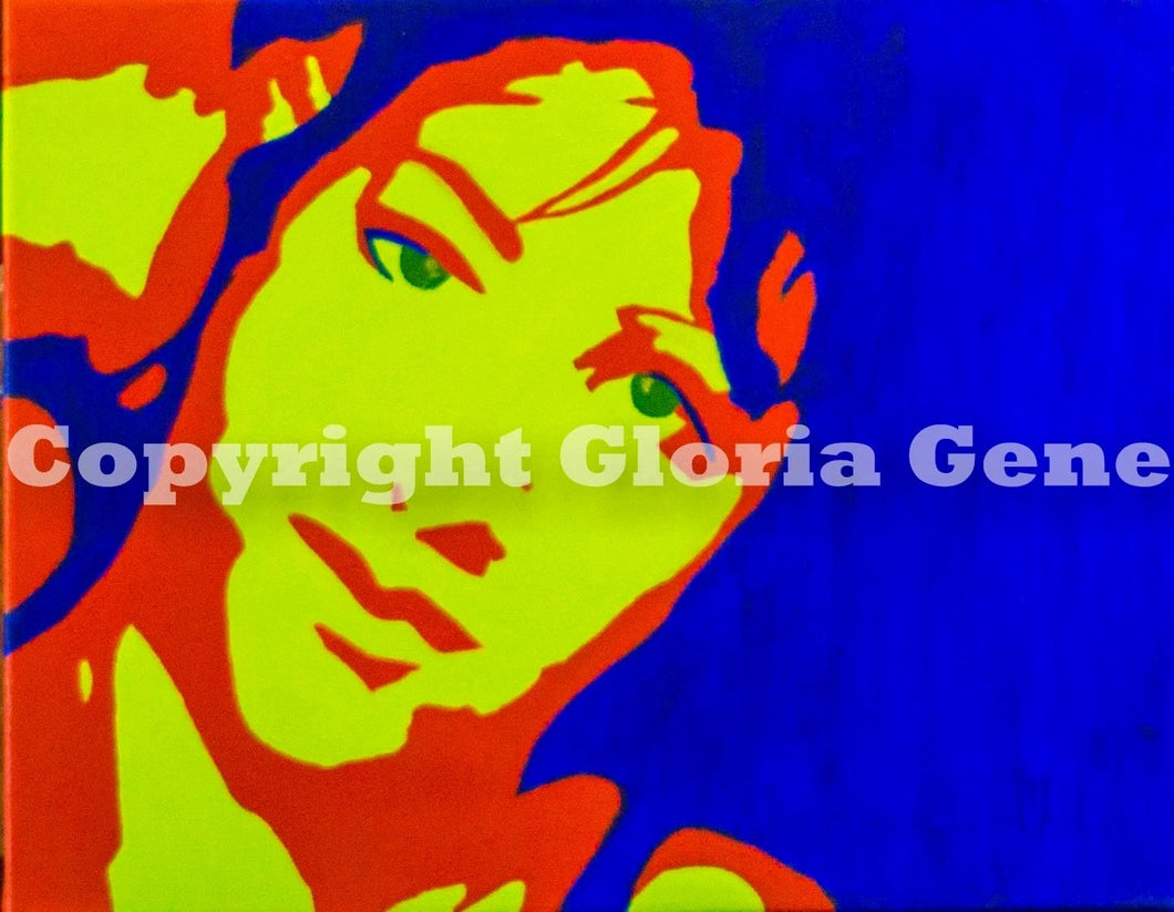 modern face #1 blue 11x14