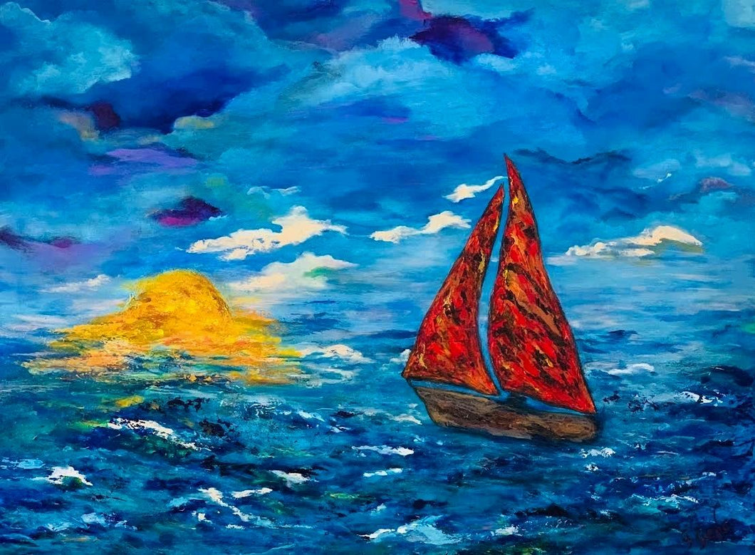 Moonlight Sail 30 x 40